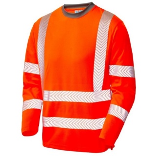 Leo Workwear EcoViz Coolviz Plus Class 3 Hi Vis Polo Shirt Orange 